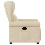 vidaXL Fotoliu rabatabil, crem, material textil