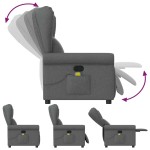vidaXL Fotoliu de masaj rabatabil, gri închis, material textil