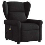 vidaXL Fotoliu de masaj rabatabil, negru, material textil