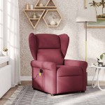 vidaXL Fotoliu de masaj rabatabil, roșu vin, material textil vidaXL Fotoliu de masaj rabatabil, roșu vin, material textil