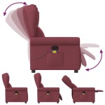 vidaXL Fotoliu de masaj rabatabil, roșu vin, material textil vidaXL Fotoliu de masaj rabatabil, roșu vin, material textil