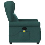 vidaXL Fotoliu de masaj rabatabil, verde închis, material textil vidaXL Fotoliu de masaj rabatabil, verde închis, material textil