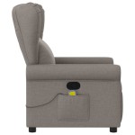 vidaXL Fotoliu de masaj rabatabil, gri taupe, material textil