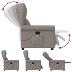 vidaXL Fotoliu de masaj rabatabil, gri taupe, material textil