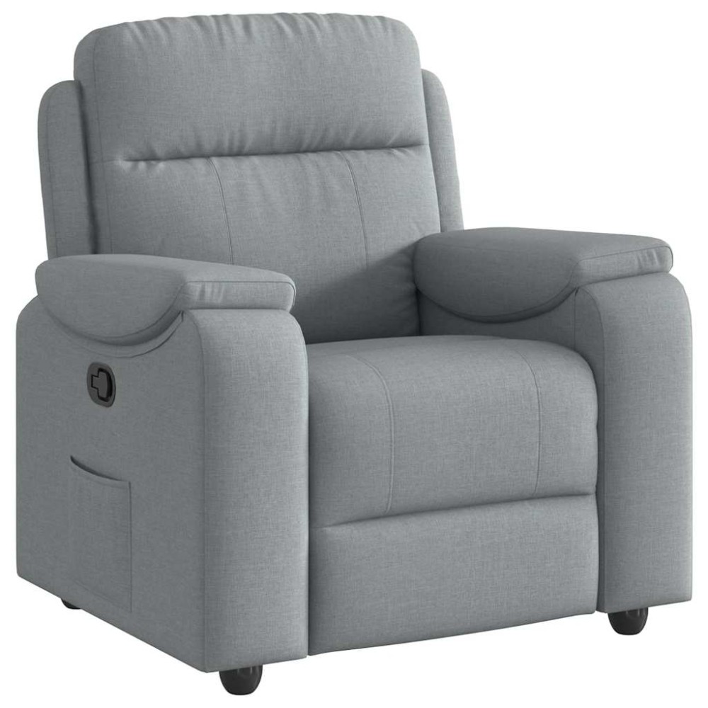 vidaXL Fotoliu rabatabil, gri deschis, material textil