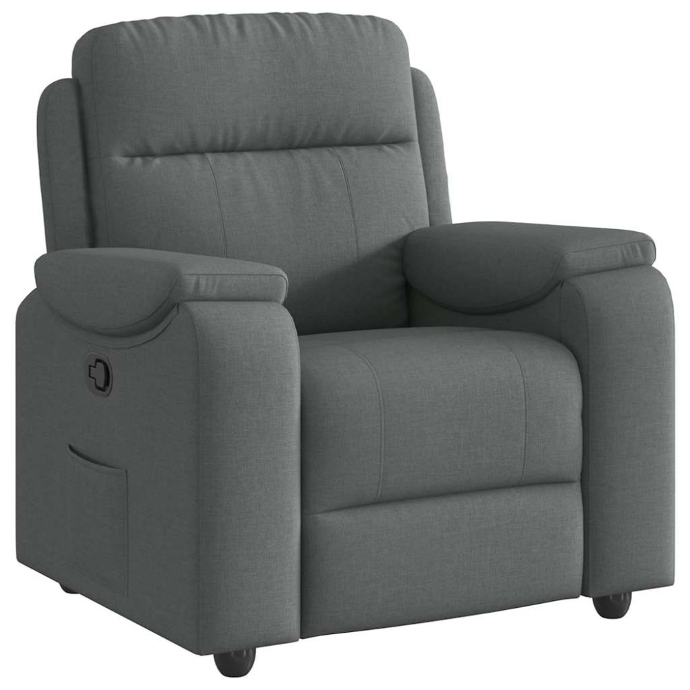 vidaXL Fotoliu rabatabil, gri închis, material textil