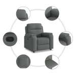 vidaXL Fotoliu rabatabil, gri închis, material textil