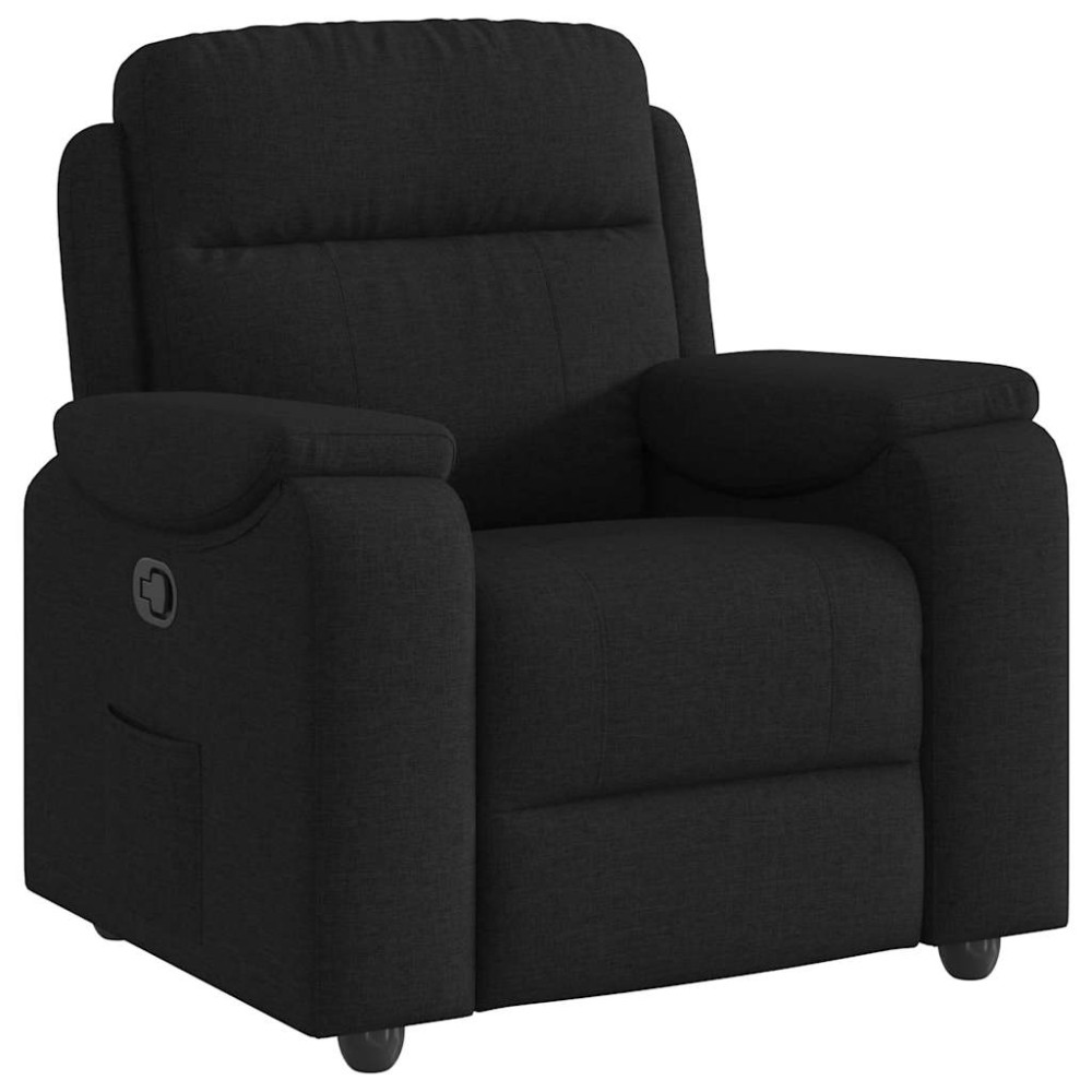 vidaXL Fotoliu rabatabil, negru, material textil