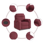 vidaXL Fotoliu rabatabil, roșu vin, material textil vidaXL Fotoliu rabatabil, roșu vin, material textil