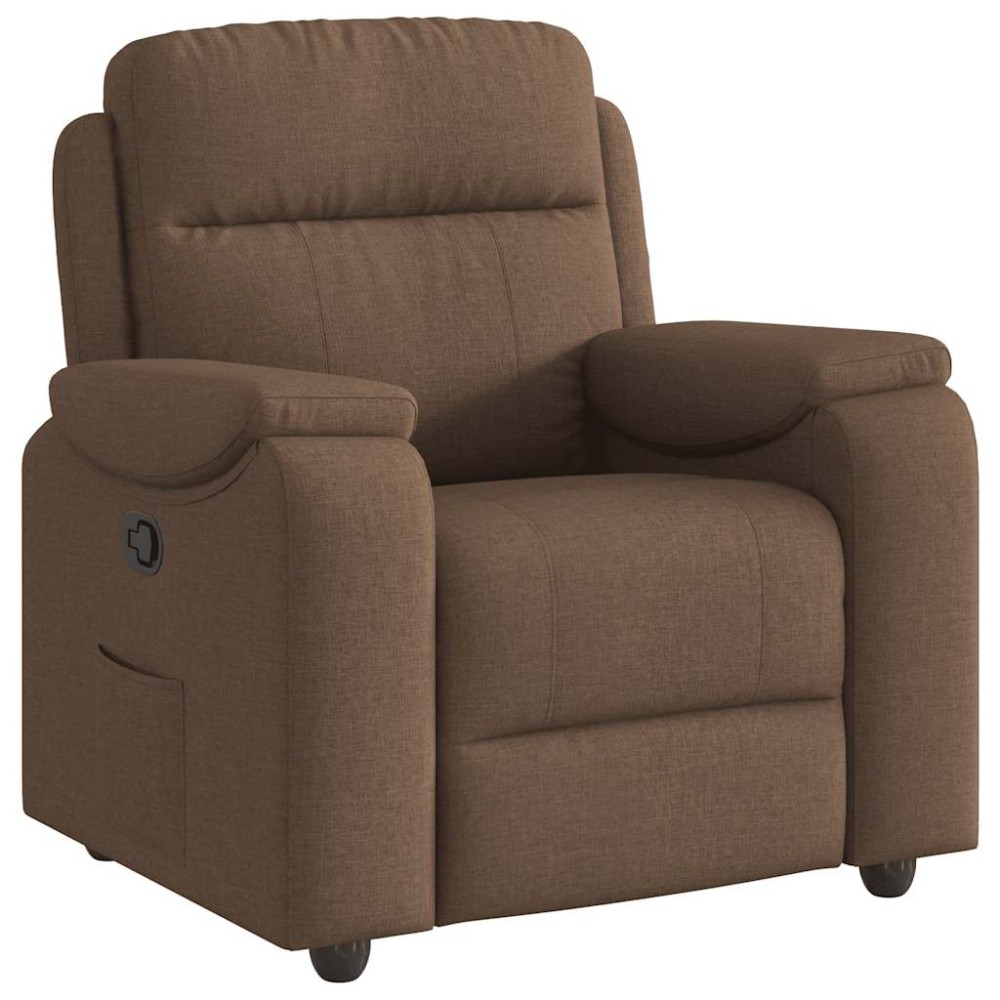 vidaXL Fotoliu rabatabil, maro, material textil