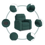 vidaXL Fotoliu rabatabil, verde închis, material textil vidaXL Fotoliu rabatabil, verde închis, material textil