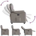 vidaXL Fotoliu rabatabil, gri taupe, material textil