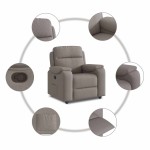vidaXL Fotoliu rabatabil, gri taupe, material textil