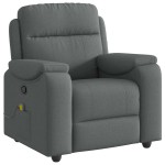 vidaXL Fotoliu de masaj rabatabil, gri închis, material textil