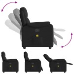 vidaXL Fotoliu de masaj rabatabil, negru, material textil