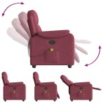 vidaXL Fotoliu de masaj rabatabil, roșu vin, material textil vidaXL Fotoliu de masaj rabatabil, roșu vin, material textil