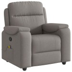 vidaXL Fotoliu de masaj rabatabil, gri taupe, material textil vidaXL Fotoliu de masaj rabatabil, gri taupe, material textil