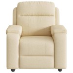 vidaXL Fotoliu rabatabil de masaj, crem, material textil