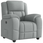 vidaXL Fotoliu rabatabil, gri deschis, material textil