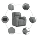 vidaXL Fotoliu rabatabil, gri deschis, material textil