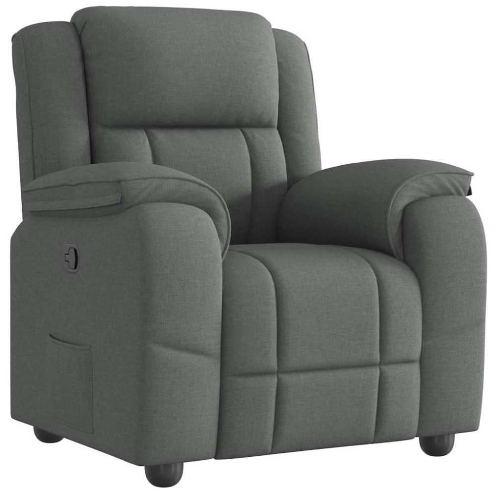 vidaXL Fotoliu rabatabil, gri închis, material textil