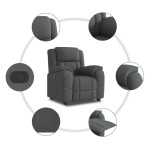 vidaXL Fotoliu rabatabil, gri închis, material textil