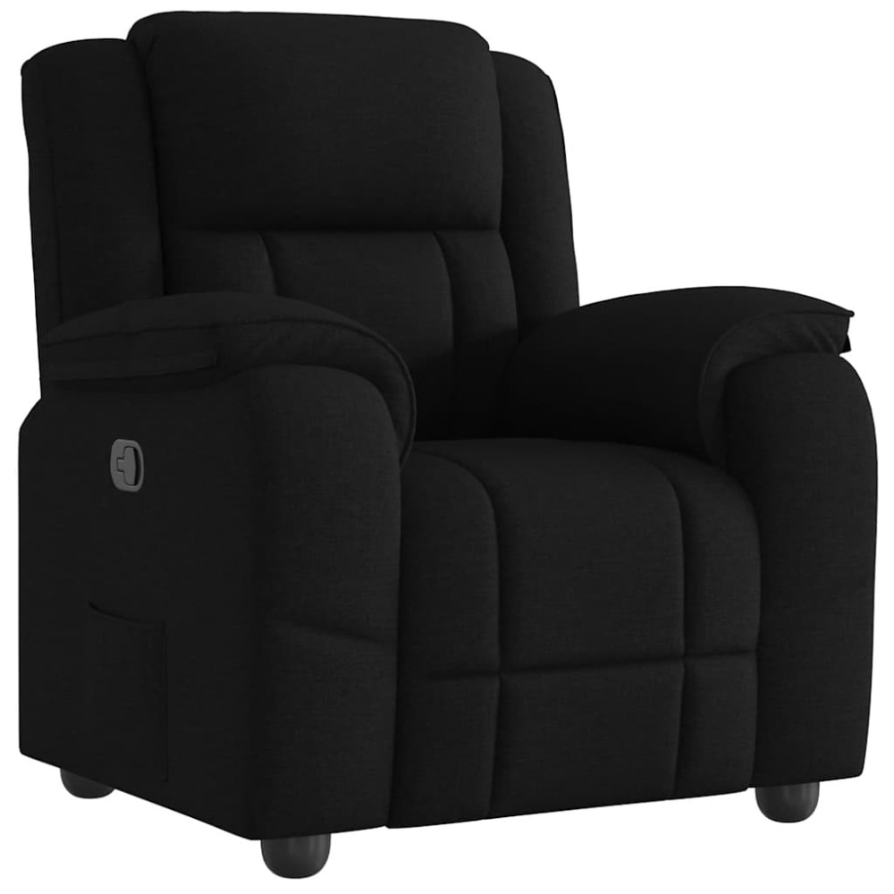 vidaXL Fotoliu rabatabil, negru, material textil