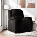 vidaXL Fotoliu rabatabil, negru, material textil vidaXL Fotoliu rabatabil, negru, material textil