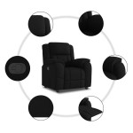 vidaXL Fotoliu rabatabil, negru, material textil vidaXL Fotoliu rabatabil, negru, material textil