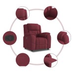 vidaXL Fotoliu rabatabil, roșu vin, material textil vidaXL Fotoliu rabatabil, roșu vin, material textil