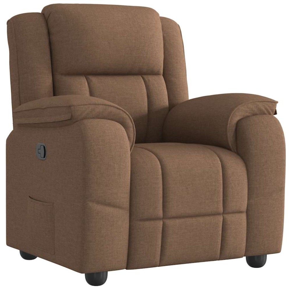 vidaXL Fotoliu rabatabil, maro, material textil