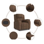 vidaXL Fotoliu rabatabil, maro, material textil