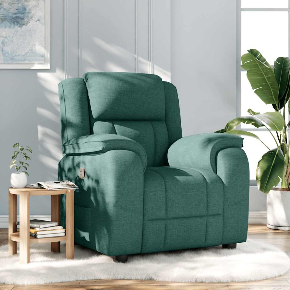 vidaXL Fotoliu rabatabil, verde închis, material textil