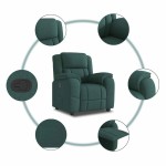 vidaXL Fotoliu rabatabil, verde închis, material textil vidaXL Fotoliu rabatabil, verde închis, material textil