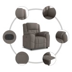 vidaXL Fotoliu rabatabil, gri taupe, material textil