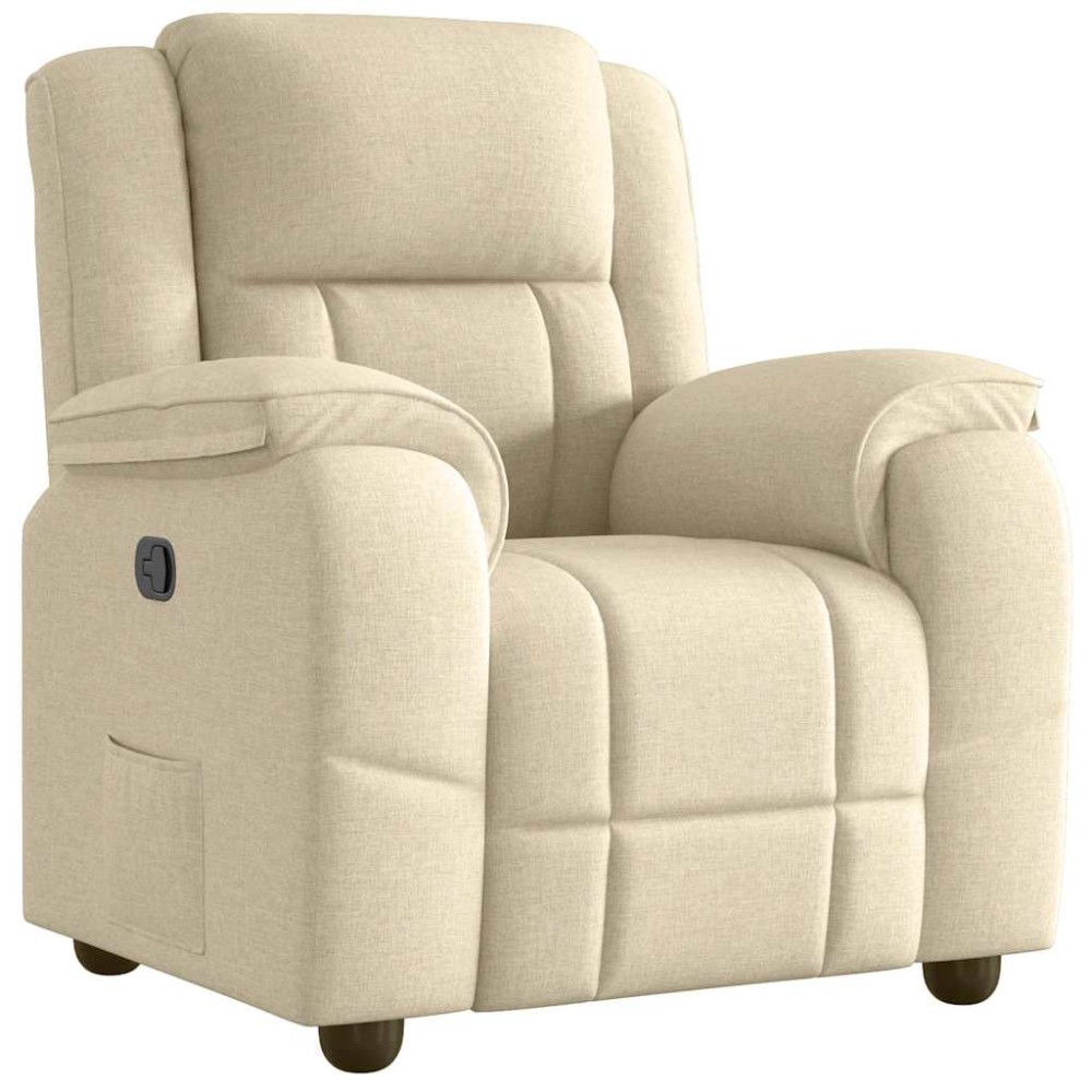 vidaXL Fotoliu rabatabil, crem, material textil