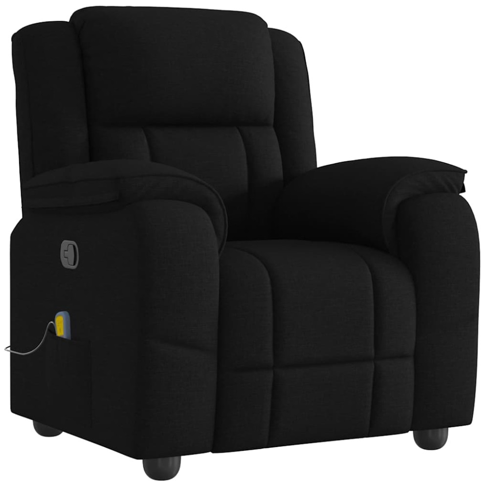 vidaXL Fotoliu de masaj rabatabil, negru, material textil