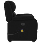 vidaXL Fotoliu de masaj rabatabil, negru, material textil vidaXL Fotoliu de masaj rabatabil, negru, material textil