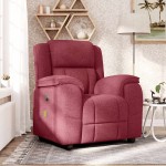 vidaXL Fotoliu de masaj rabatabil, roșu vin, material textil vidaXL Fotoliu de masaj rabatabil, roșu vin, material textil
