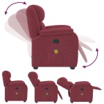 vidaXL Fotoliu de masaj rabatabil, roșu vin, material textil vidaXL Fotoliu de masaj rabatabil, roșu vin, material textil
