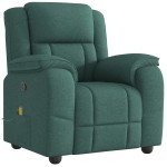 vidaXL Fotoliu de masaj rabatabil, verde închis, material textil vidaXL Fotoliu de masaj rabatabil, verde închis, material textil