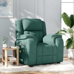 vidaXL Fotoliu de masaj rabatabil, verde închis, material textil vidaXL Fotoliu de masaj rabatabil, verde închis, material textil