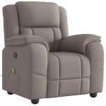 vidaXL Fotoliu de masaj rabatabil, gri taupe, material textil