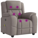 vidaXL Fotoliu de masaj rabatabil, gri taupe, material textil
