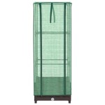 vidaXL Strat înălțat cu husă de seră, aspect ratan, 40x40x123 cm