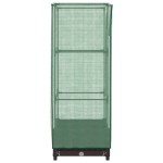 vidaXL Strat înălțat cu husă de seră, aspect ratan, 40x40x123 cm