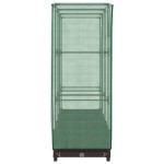 vidaXL Strat înălțat cu husă de seră, aspect ratan, 120x40x123 cm