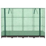 vidaXL Strat înălțat cu husă de seră, aspect ratan, 160x40x123 cm