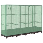 vidaXL Strat înălțat cu husă de seră, aspect ratan, 160x40x123 cm
