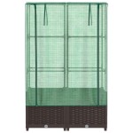 vidaXL Strat înălțat cu husă de seră, aspect ratan, 80x40x138 cm vidaXL Strat înălțat cu husă de seră, aspect ratan, 80x40x138 cm